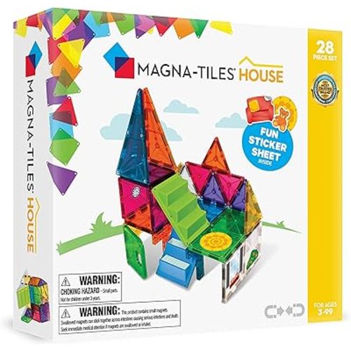 MAGNA-TILES House 28-Piece Magnetic Construction Set, The ORIGINAL Magnetic Building Brand