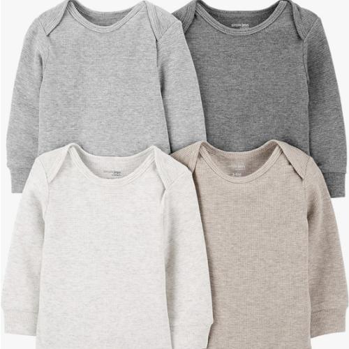 Simple Joys by Carter's Baby 4-pack Soft Thermal Long Sleeve Bodysuits
