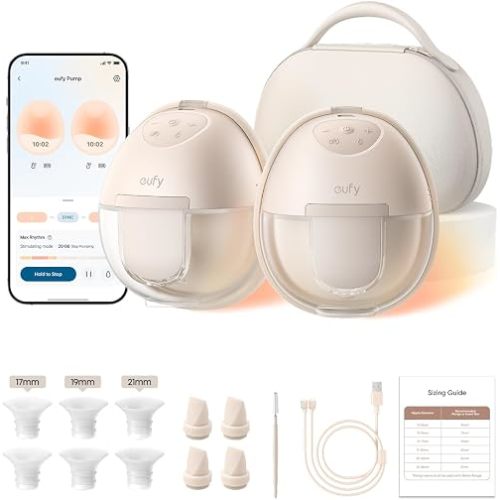 eufy Security Heated Wearable Breast Pump S1 Pro, Charging Case, Hands-Free