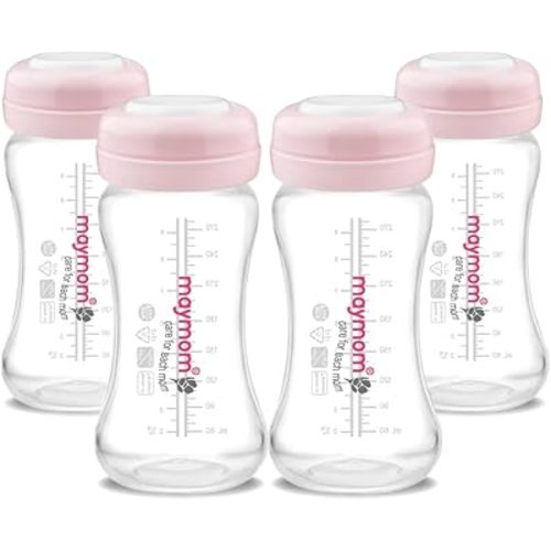 Wide Neck Breastmilk Collection n Storage Bottle 9oz; Re-markable SureSeal Disc. Compatible with Spectra S2 Spectra S1 Spectra 9 Plus and Compatible with Avent Breastpumps (4 ct 280mL, Bottle Only)