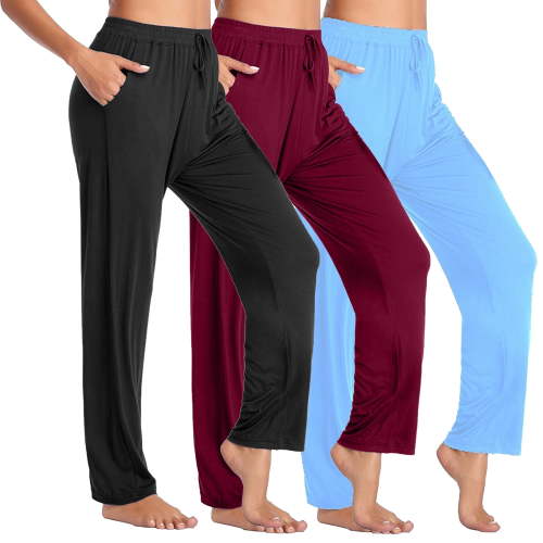 Women's 3-Pack Loose Fit Classic Lounge Pants (Sizes, S-3XL)