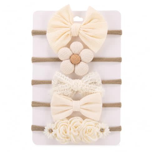 Baby Girls Headbands Soft Nylon Flower Hairbands Elastics Hair Bows Hair Accessories for Newborn Infant Toddlers