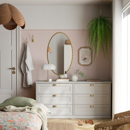 FÅGELFJÄLLET 6-drawer dresser - off-white 63x20 1/8x30 3/4 "