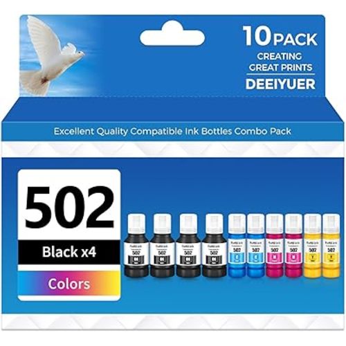 502 Ink Refill Bottles ET-3850 ET-2850 ET-4850 ET-15000 Replacement for 502 Ink Bottles Ink 502 Compatible for ET 2850 ET 3850 ET-4760 ET-2760 ET-3830 ET 4850 ET 15000 ET-3843 ET-2980 ET-3950 ET-4950