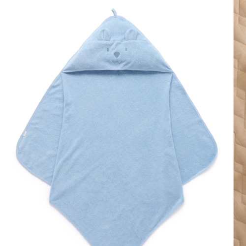 Blue Hooded Bear Towel - Baby Homewares - Purebaby - Purebaby