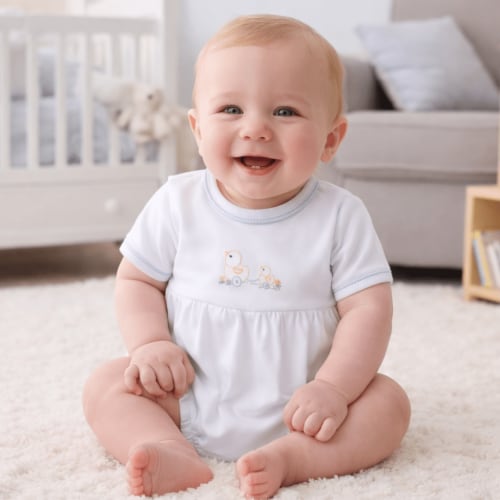 Vintage Duckie Pulltoy Bubble - Light Blue