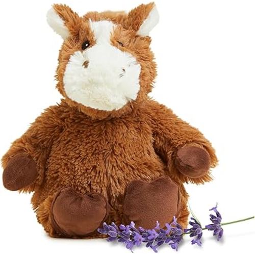 warmies Microwavable & Weighted Stuffed Animals, Horse - Heated Stuffed Animal Plushie for Warmth & Comfort - Cute Soft Plush Toys for Adults & Children (Boys, Girls, Babies & Toddlers)