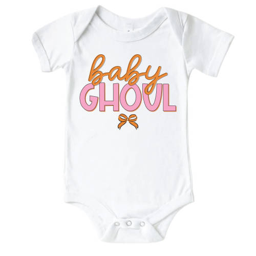 Baby Ghoul Graphic Bodysuit | White