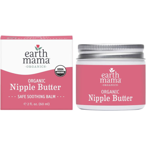 Earth Mama Organic Nipple Butter™ | Nipple Cream Safe for Breastfeeding | Postpartum Essentials for Nursing | Non Lanolin Nipple Cream, 2-Fluid Ounce