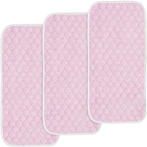 BlueSnail Quilted Thicker Waterproof Changing Pad Liners,3 Count(Pink)