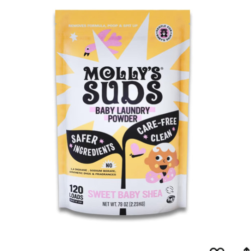 Molly's Suds Baby Laundry Detergent Powder | Removes Formula, Poop & Spit-Up Stains | Extra Gentle for Newborns (Sweet Baby Shea)