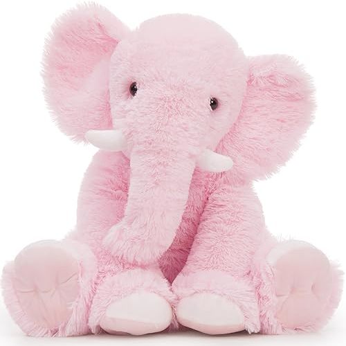 Tezituor 19.6 Inch Stuffed Elephant Plush Giant Purple Elephant Stuffed Animal for Kids Gift for Girls Birthday Christmas Valentine's Day Themed Party Decorations