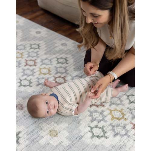 The Rune Baby Play Mat | Blue Woven-Look Memory Foam Mat – Totter and Tumble LLC