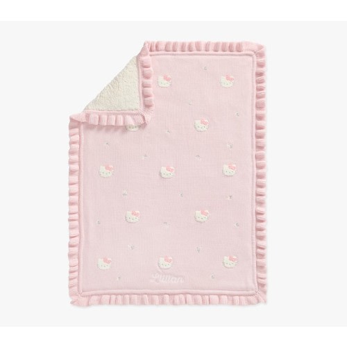 Hello Kitty Sherpa-Backed Knit Baby Blanket