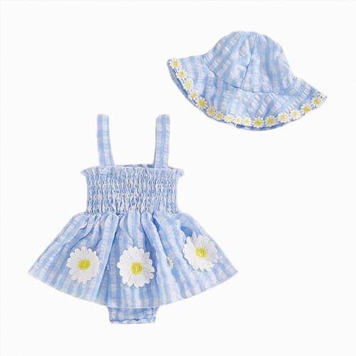 Gubotare Baby Romper Short Sleeve Newborn Baby Girls Romper Newborn Baby Girl Clothes 0 3 6 9 12 18 24 Months (Sky Blue,0-3 Months)