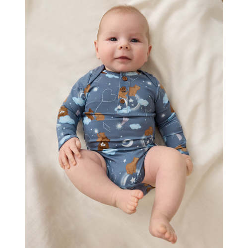 Constellation Cubs Henley Bodysuit | Little Sleepies
