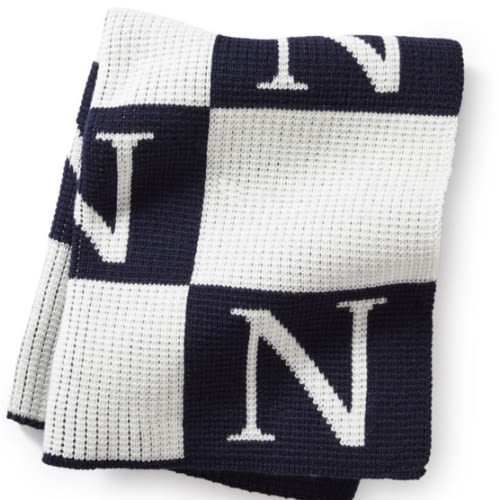 Initial Block Baby Blanket