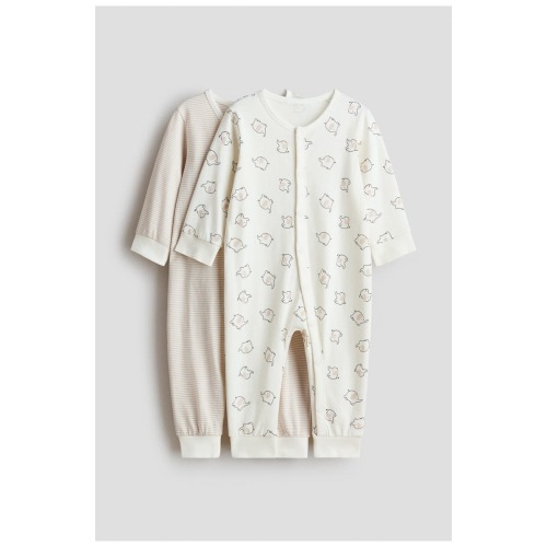 2-pack cotton pajama jumpsuits, 6M