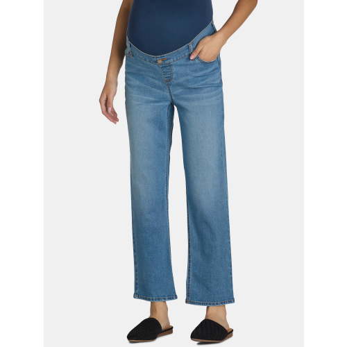 Time and Tru Women's Maternity Straight Leg Jeans, 27" Inseam, Sizes XS-XXL