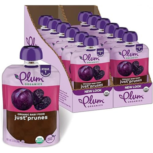 Plum Organics Stage 1 Organic Baby Food, Prune Puree, 3.5 Ounce Pouch (Pack of 12)