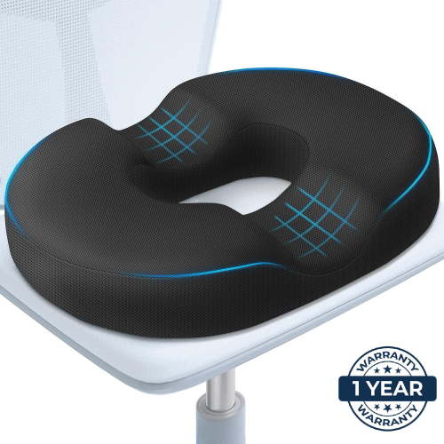 Pound Technology Donut Seat Cushion - Ultimate Comfort Memory Foam for Home & Office
