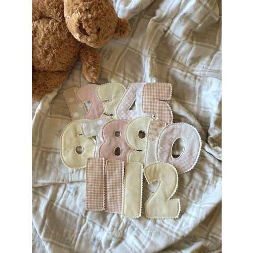 Baby Monthly Milestone Number Props Set 1-12 Fabric Scallop Numbers