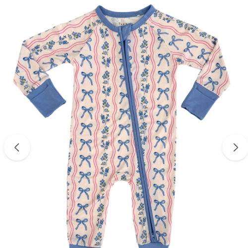 Amelia Bow Zipper Romper – In My Jammers