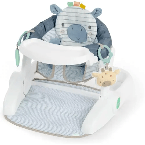 Ingenuity Prop Spot Learn-to-Sit Floor Seat for Baby, Removable Tray, 2 Linkable Toys, Tummy Time Mat, Unisex, for Ages 4-12 Months - Casi