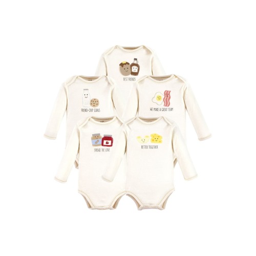 Organic Cotton Long-Sleeve Bodysuits, 3-6M- Only 1 left