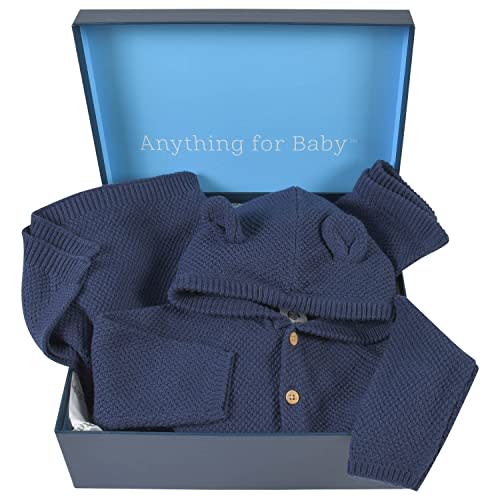 Gerber Unisex Baby 3-Piece Knit Clothing Gift Set Navy Newborn