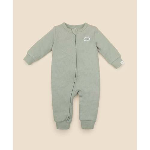 Organic Cotton Waffle Growsuit - Sage Green