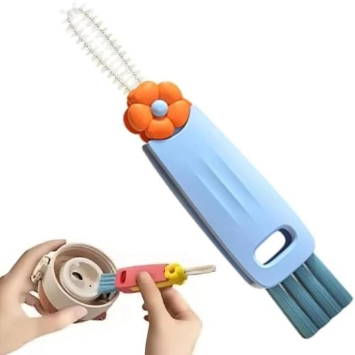 3 in 1 Cup Lid Cleaning Brush Set, Rotatable Crevice Cleanr Brush Set for Baby Bottle Gap Tight Spaces Cup, Multifunctional Bottle Clean Brush, Home Kitchen Crevice Cleaning Brush Tools