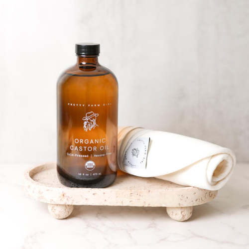 Organic Pure Castor Oil + Cloth Pack Bundle