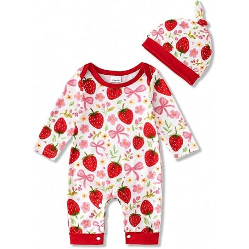 Baby Girl Clothes Newborn Girl Outfit Infant Romper Jumpsuit Matching Hat Set Preemie Newborn 0 3 6 12 Months
