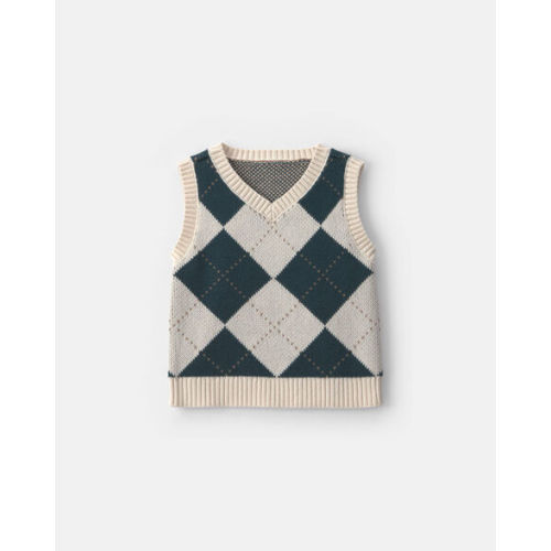 Toddler Boy Argyle Sweater Vest - Green/Cream | Carter's