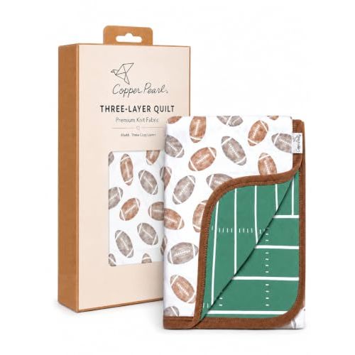 Blitz Copper Pearl Three-Layer Quilt: Soft, Breathable Baby Blanket | Cozy Toddler Quilt | Premium Polyester/Rayon, 46x46
