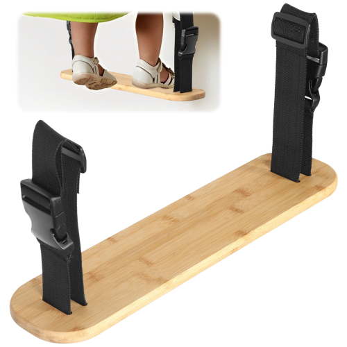 Bamboo Baby Footrest Compatible with Fast Table Chair Adjustable Baby Footrest for Hook On Highchair Sturdy Foot Rest Fit for Clip on Table Chair with Tray