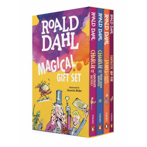 Roald Dahl Magical Gift Set (4 Books): Charlie and the Chocolate Factory, James and the Giant Peach, Fantastic Mr. Fox, Charlie and the Great Glass Elevator