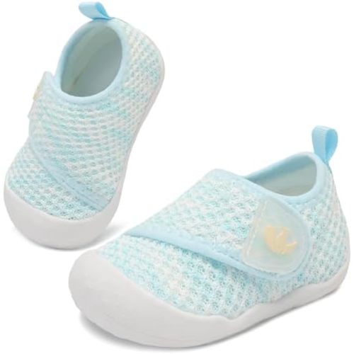 FEETCITY Baby First Walking Shoes Wide Baby Shoes Infant Sneakers Newborn Crib Shoe Barefoot Lightweight Slip On Shoe