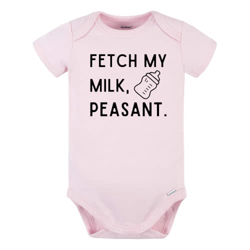 Fetch My Milk Peasant Cute Baby Bodysuit, Kids & Toddler T-Shirt - Funny Outfit for Girls Boys Baby Shower Foodie Tee