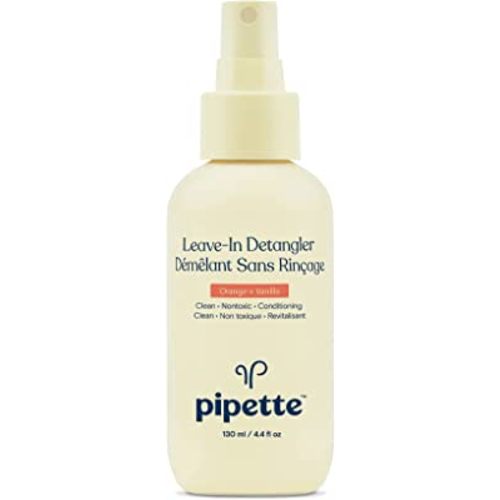 Pipette Leave-In Hair Detangler - Silicone-free Kids Detangling Spray - 100% Plant-Derived Nourishing Squalane - Orange + Vanilla Aroma, ALL Hair Types & Textures, 4.4 fl oz