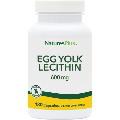 NaturesPlus Egg Yolk Lecithin - 600 mg, 180 Capsules - Soy Free, Gluten Free - 90 Servings