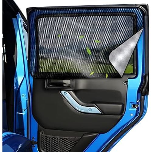 ZATOOTO Car Window Shade for Baby, Car Shades for Back Windows Heavy Duty Double Sided Mesh Rear Window Sun Shade Silver for Sun Reflection Black for Privacy Car Sleeping Camping Remote Telecommuting