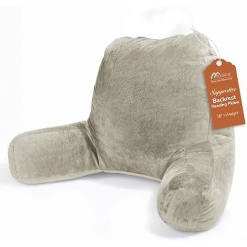 Sasttie Reading Pillow for Bed, Back Pillow for Sitting Up, Linen