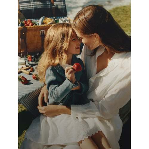 Strawberry-Print Cotton Footed Coverall