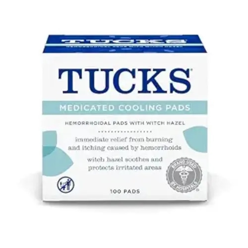 TUCKS Medicated Cooling Pads, Witch Hazel Hemorrhoid Treatment, 100 Count