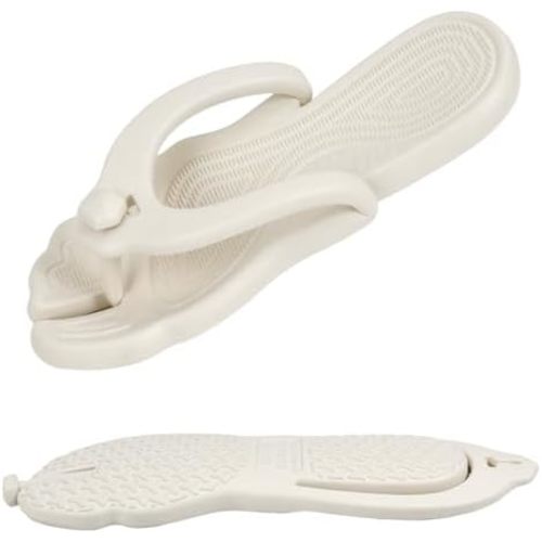 Rosoz Flip Flops for Women Men Foldable Travel Slippers Lightweight Shower Shoes Non-Slip Quick-Dry Bathroom Camp Beach Sandals