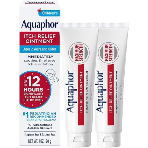 Aquaphor Children's Itch Relief Ointment, 1% Hydrocortisone, 2 x 1 OZ