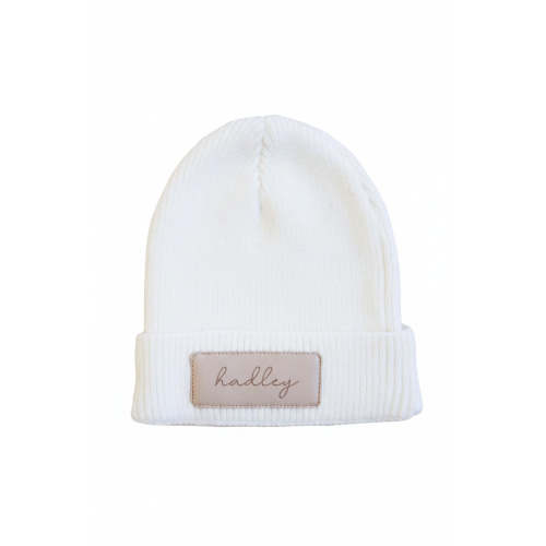 Personalized Leather Patch Beanie | All Colors – Caden Lane