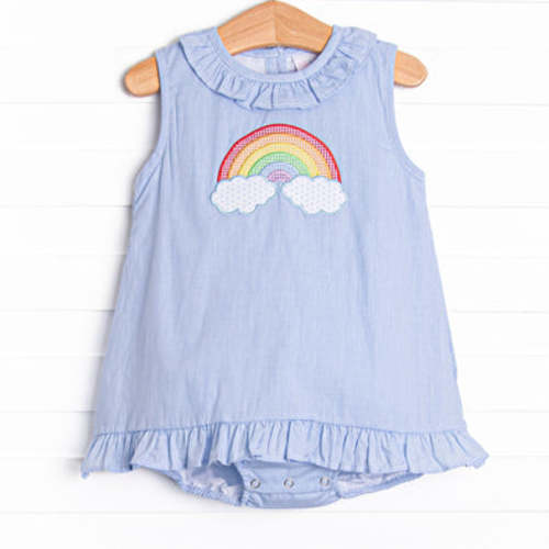 Rainy Day Rays Applique Skirted Bubble, Blue – Stitchy Fish
